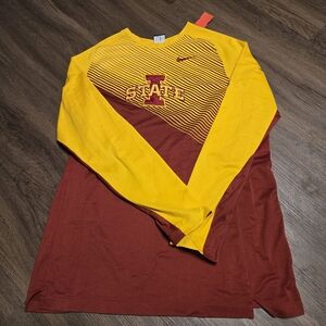 Nike Yellow and Red Long Sleeve Tee